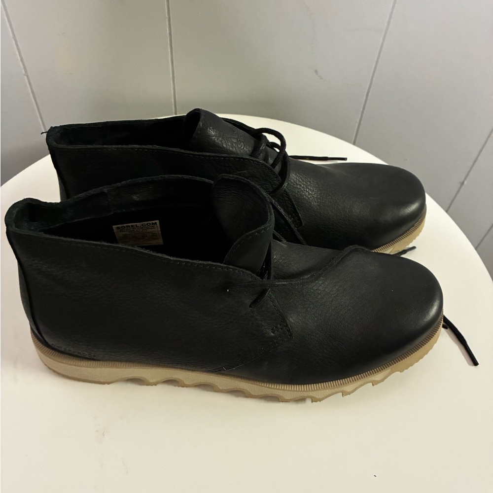 Sorel Black Leather Ankle Boots - Picture 7 of 10